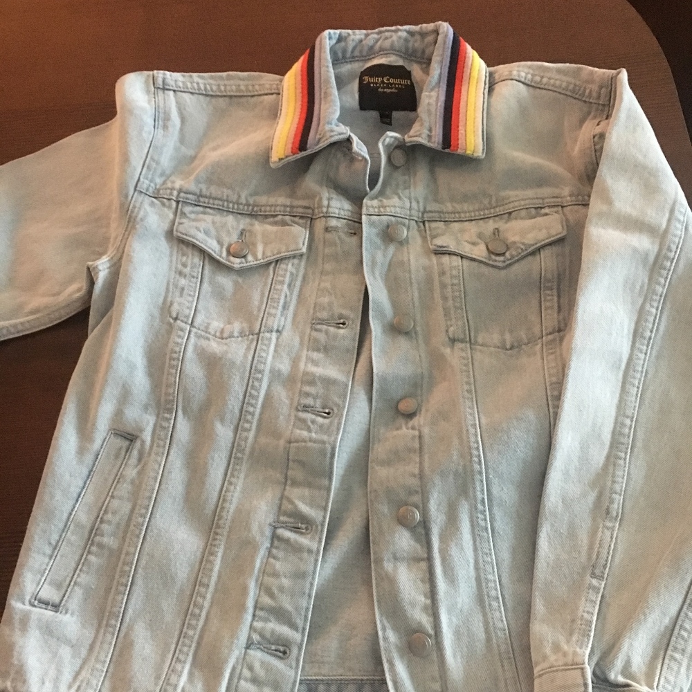 Juicy Couture Black Label Rainbow Denim Jacket